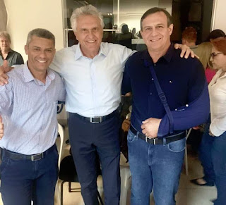 Foto reprodução da direita para esquerda estão Denes Pereira, Ronaldo Caiado e Silio Junqueira.