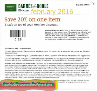 Free Printable Barnes and Noble Coupons