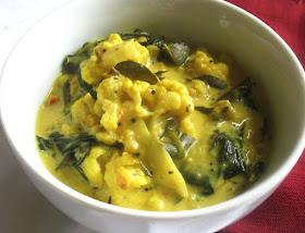 Cauliflower and Spinach with Coconut Sauce