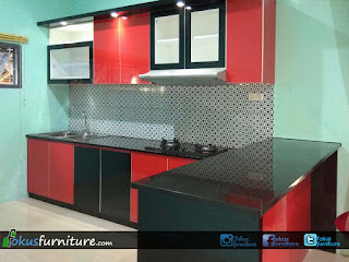  Kitchen  set  merah  hitam  di Lebak Furniture Kitchen  set  