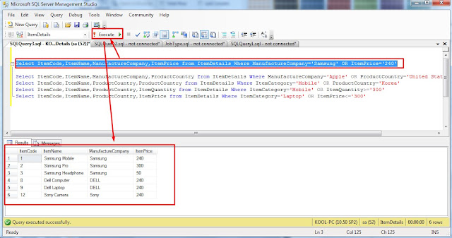 sql server or operator in where statement