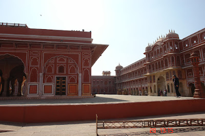 Photo of Open courtyard around central building in Jaipur City Palace in India