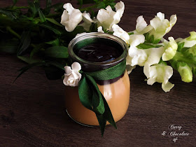 Panna cotta de café  aromatizada con brandy y con  chocolate  - Coffee panna cotta with brandy and chocolate