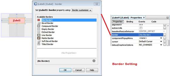 Border Setting in java Netbeans