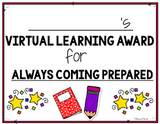 Student virtual class certificates or perfect for a kindergarten or first grade classroom to review expectations at the beginning of the school year.   