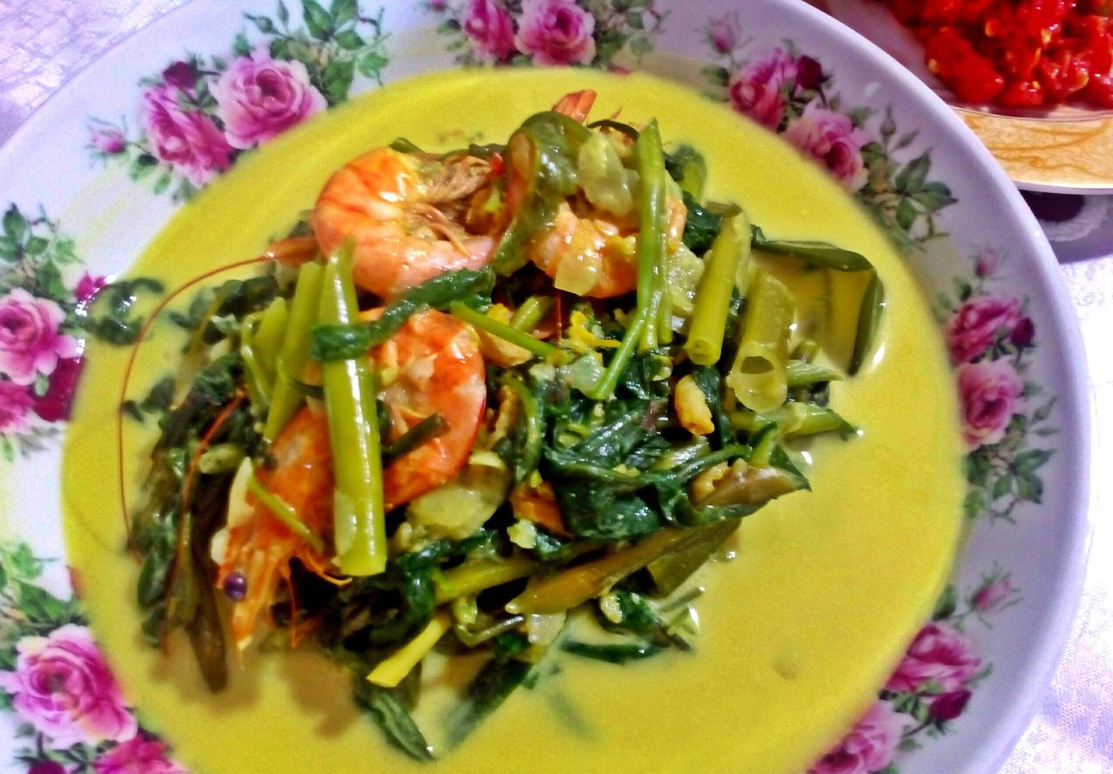 SurayaMSyed: Kangkung Masak Lemak Cili Api Dengan Udang