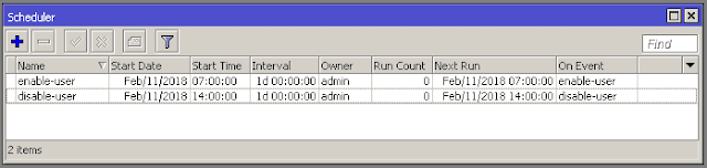 Cara disable enable user hotspot pada jam tertentu dengan scheduler Cara Disable Enable User Hotspot Pada Jam Tertentu Dengan Scheduler