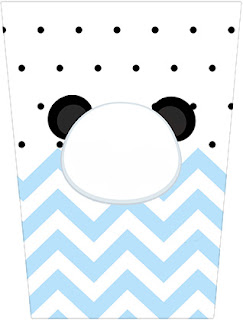 Panda in Light Blue Chevron and Black Polka Dots: Free Printable Candy Bar Labels.