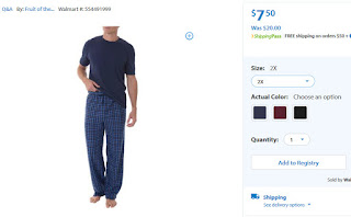 http://www.walmart.com/ip/NEW-Fruit-of-the-Loom-Big-Men-s-Fleece-Sleep-Pant-and-Knit-Top-Sleep-Set/46636915