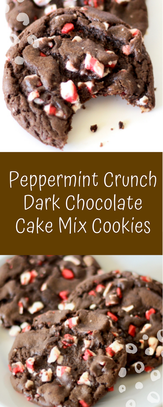 Peppermint Crunch Dark Chocolate Cake Mix Cookies Recipe! {4 Ingredients}