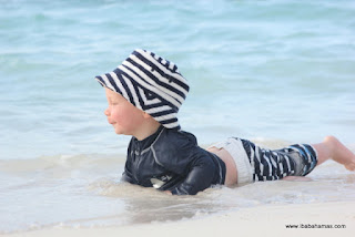 ALT="Bahamas Family Photography, Baby boy playing in water,  Exuma Bahamas"