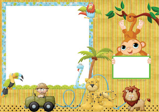 Jungle Babies  Free Printable Invitations, Labels or Cards.