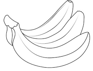 Gambar buah pisang itam putih