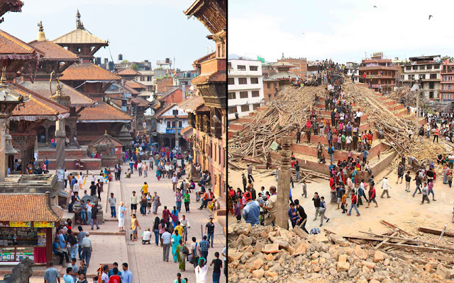 Kathmandu Durbar Square Before and After Earthquake