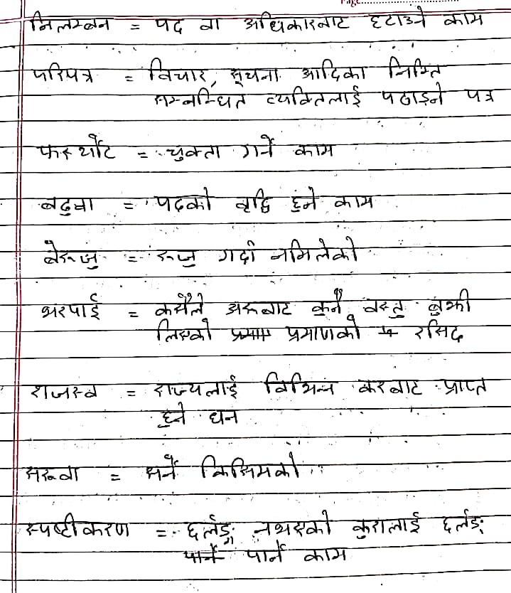 Birahini Damayanti Class 12 Nepali Exercise