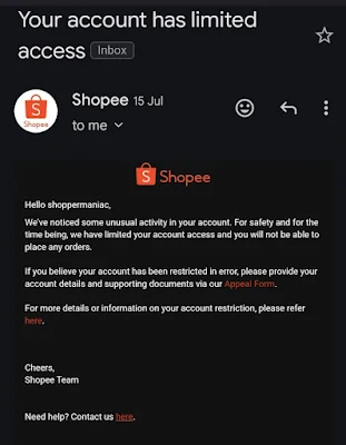 PROSES RAYUAN KEDAI SHOPEE BANNED