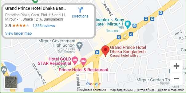 Grand Prince Hotel Mirpur 1 Map