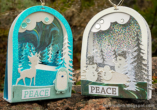 Layers of ink - Scenic Winter Ornaments Tutorial by Anna-Karin Evaldsson.