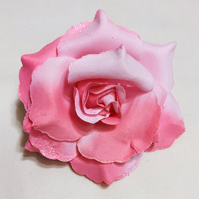 Hot pink flower clip