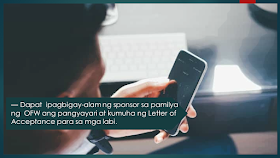 Sometimes, OFWs and families are getting into inevitable situations like a loss of loved ones who work abroad. If your OFW family or relative died overseas, here is the procedure provided by the DFA. Take note that this procedure is only applied to documented overseas Filipino workers in Saudi Arabia only. Whether they died a natural cause or under unfavorable circumstances, it is very important that their remains be repatriated immediately       Ads  Sponsored Links     Should such a thing happen, according to the Philippine Embassy in Riyadh, here is the procedure to be followed:       1. The sponsor should inform the family of the deceased of the death and secure a Letter of Acceptance for remains.     2. The sponsor should secure the medical report and death notification of the deceased from the hospital where the Filipino died or where his remains were brought to.     3. The sponsor should report the death to the Police station having jurisdiction over the case to obtain its endorsement for the issuance of the death certificate of the deceased.    4. The sponsor should submit to the Embassy four (4) copies each of the following documents:   the death certificate;  the medical report;  the Police Report (if the Filipino died of unnatural causes, such as work-related or road traffic accidents, or cases wherein there was foul play)  photocopy of the passport of the deceased; and  list of the personal belongings of the deceased.   5. After completion of these requirements, the Embassy will then issue its No Objection Certificate. The fee for the Certificate is SAR 100.00.   6. The sponsor of the deceased will then present the Embassy’s No Objection Certificate to the concerned Police authorities to the secure the following letters from the said office:   the Saudi Passport Office;  the hospital morgue;  the airport;  the Immigration Office;  the Customs Office; and  the cargo company.  7. The sponsor must go to the Passport Office for the issuance of the exit visa of the deceased.   8. The sponsor should proceed to the airline and the cargo company to secure the flight booking and to arrange the shipment of the personal belongings of the deceased to the Philippines.    9. The sponsor should then inform the Embassy of the confirmed flight details of the shipment of the remains of the deceased.      10. The sponsor will proceed to the Hospital morgue for the release of the human remains of the deceased for transport to the airport.   For further inquiries, please contact telephone number (009661) 480-3662 or send an email to atn-remains@riyadhpe.com or sor@philembassy-riyadh.org.    Please note that it is the employer who is primarily responsible to process the above-stated documents.   The Saudi Labor Law, Article 40, states that :  The employer shall bear the costs of the foreign workman’s recruitment, the fees for issuance and renewal of his residence and work permits, as well as the attendant delay fines, profession change fees, exit and re-entry visa fees, and return ticket to the workman’s homeland upon termination of the relationship between the two parties.  The workman shall bear the costs of his return to his homeland if he is found unfit for work or if he wishes to return home in the absence of a legitimate reason.  The employer shall bear the cost of transferring the services of the workman he wishes to employ.    The employer shall bear the cost of repatriating the dead body of the workman to the location where the contract has been concluded or the workman recruited, except where the dead workman’s body is buried in the Kingdom with the approval of his family. The employer shall be relieved of this duty if the General Organization for Social Insurance assumes this obligation.  Filed under the category of  OFW, work abroad.work abroad, DFA, documented, repatriated,Saudi Arabia