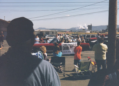 1965 Ford Mustang Convertible carrying Grand Marshal Tom McCaskey in the Rainier Days in the Park Parade in Rainier, Oregon on July 12, 2003