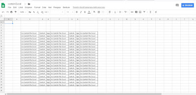 contoh upload Excel di Postingan Blog