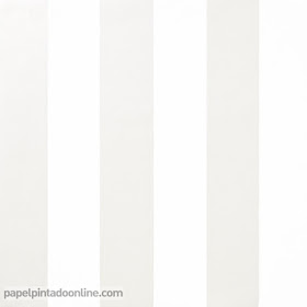 Papel Pintado Raya Blanco con Blanco Perla ref. 5291-1