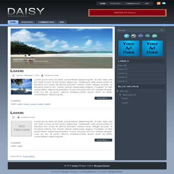 Daisy blogger template convert wordpress theme to blogger template with image slideshow blogger template