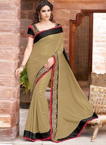 Simple Saree With Black Border