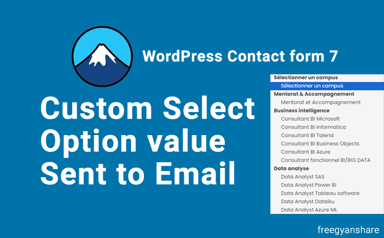How to Contact form 7 custom select option value sent to email