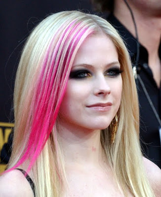 Avril Lavigne Colorfull Hairstyles - Long Straight Hairstyles