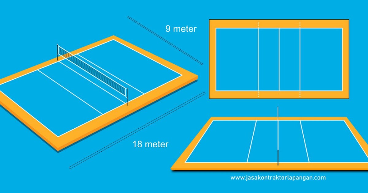Ukuran Lapangan Bola Voli [ Standar Internasional dan 