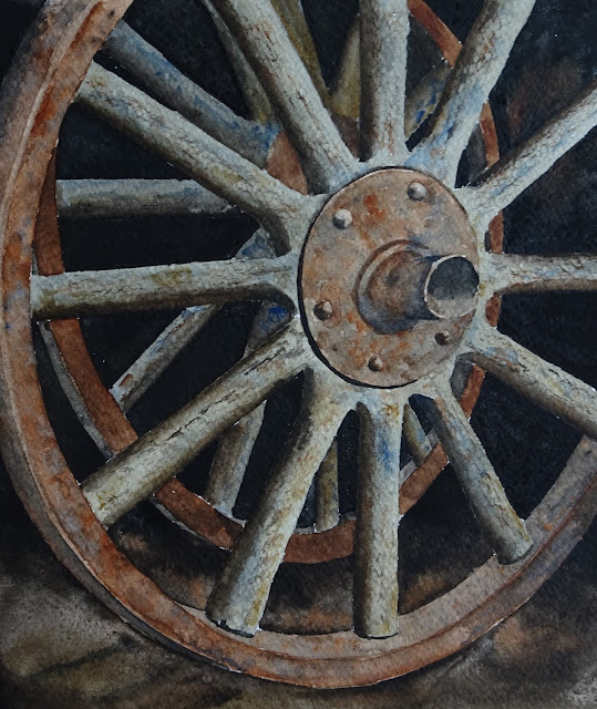 Danielle Beaulieu watercolour of wagon wheels