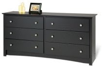 Prepac BDC-6330 Sonoma 6 Drawer Dresser Black<br />