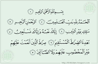 Surat Al-Fatihah Dalam Al-Quran ( QS, 1:1-7 )