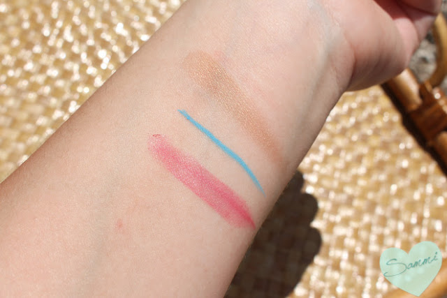 Bellapierre lipstick, Tini Beauty Eyeliner, Tarte Bronzer swatches