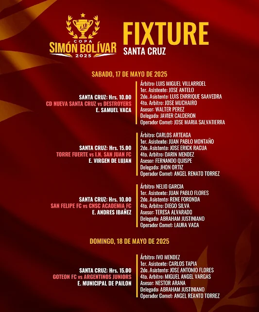 Fixture Santa Cruz Copa Simon Bolivar 2025