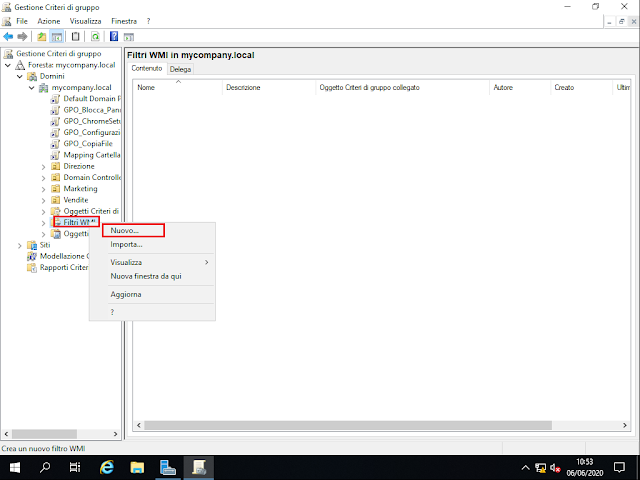 Nuovo filtro WMI