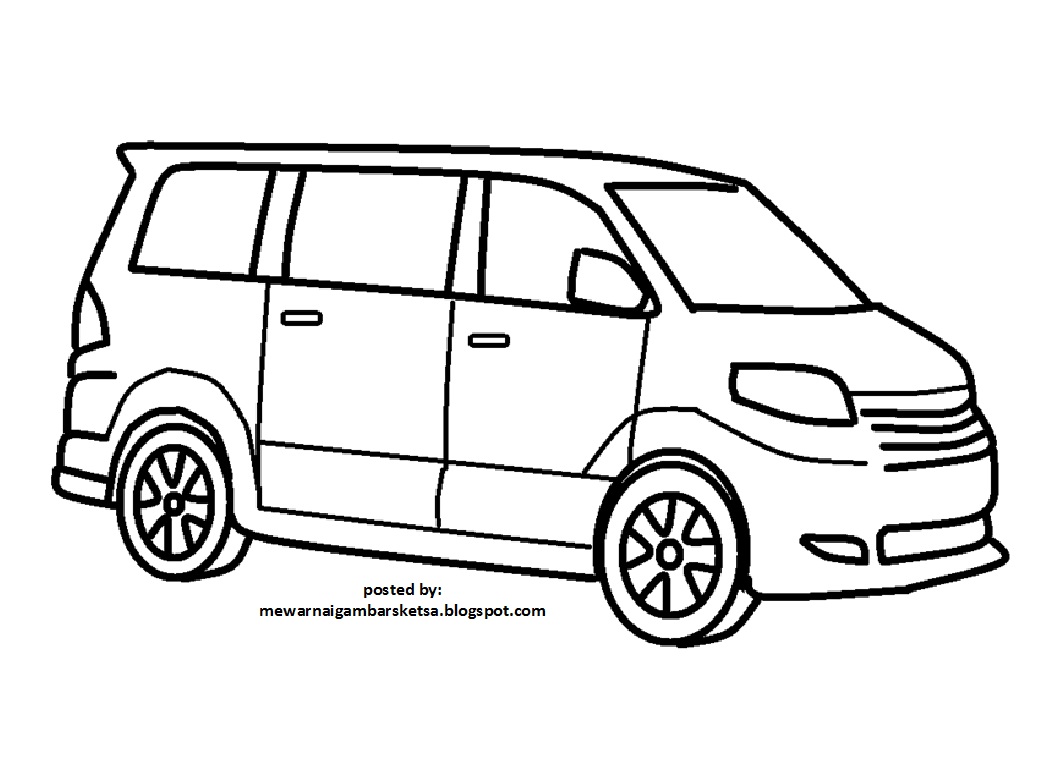 Mewarnai Gambar: Mewarnai Gambar Sketsa Mobil 5