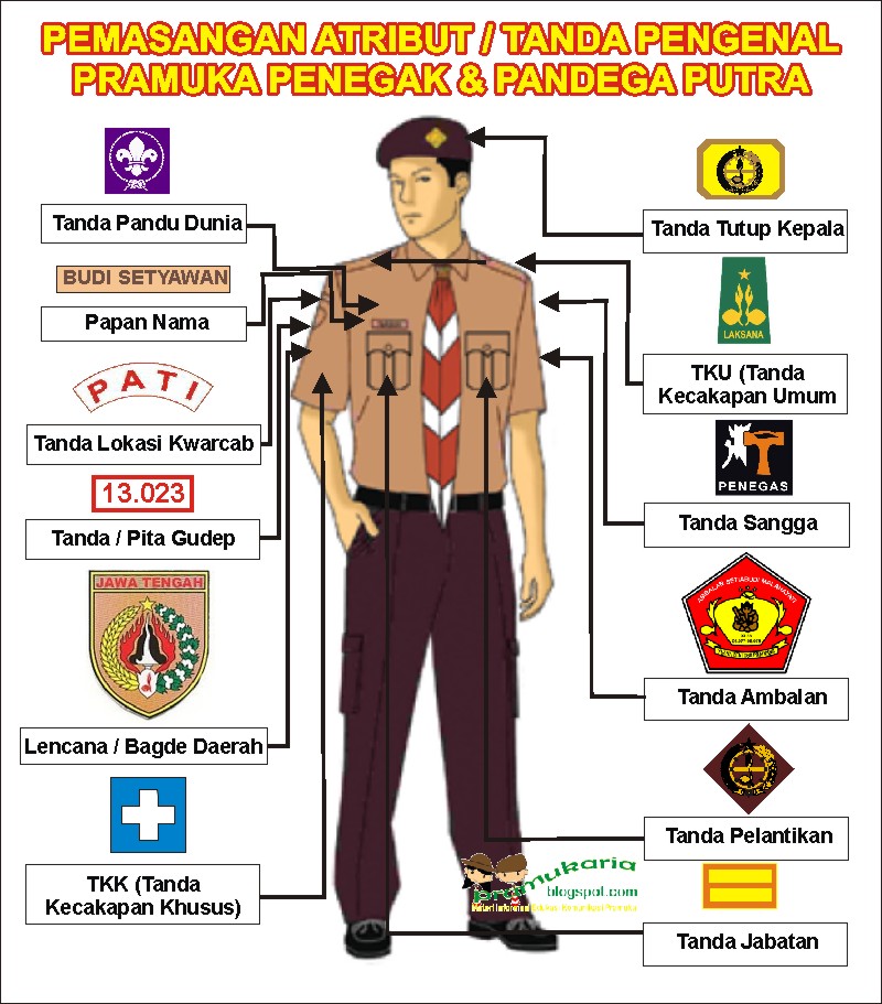 Pemasangan Atribut Tanda Pengenal Pramuka  Penegak dan 