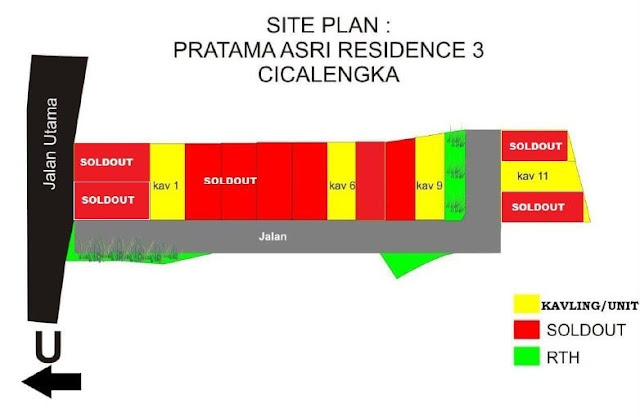 site plan Perumahan Pratama Asri Residence (PAR 3) Kabupaten Bandung
