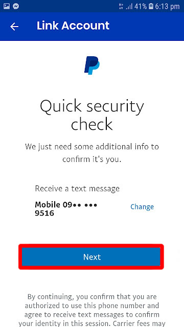 quick security check mobile phone otp