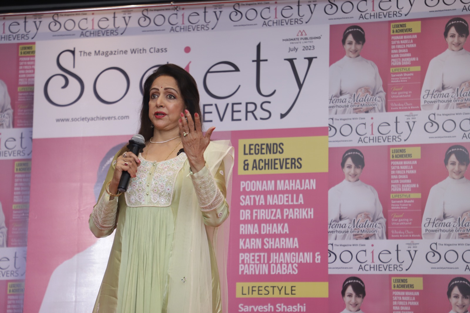 Hema Malini unveiled the cover of 'Society Achievers
