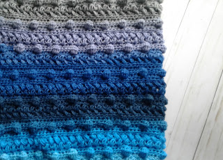 crochet blanket blue ombre