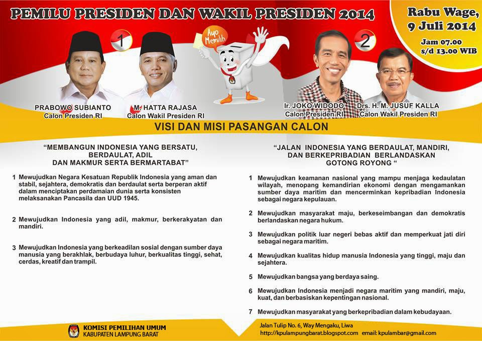 .: VISI MISI CAPRES DAN CAWAPRES TAHUN 2014