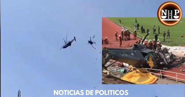 Dois helicópteros colidiram no ar e todos os tripulante morrem (veja o vídeo)