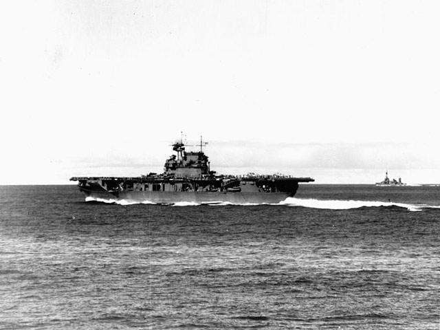 USS Enterprise operating at flank speed. 4 June 1942 worldwartwo.filminspector.com