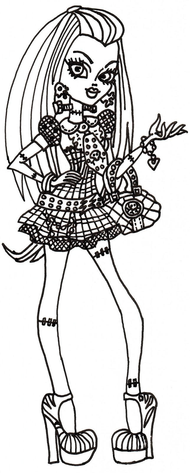 Download Free Printable Monster High Coloring Pages: Free Frankie Stein Coloring Sheet