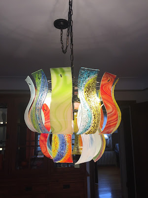 fused glass chandelier