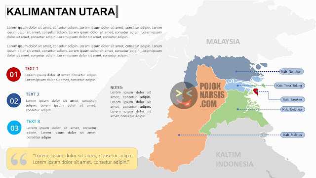 Peta Provinsi Kalimantan Utara Kaltara Editable Powerpoint